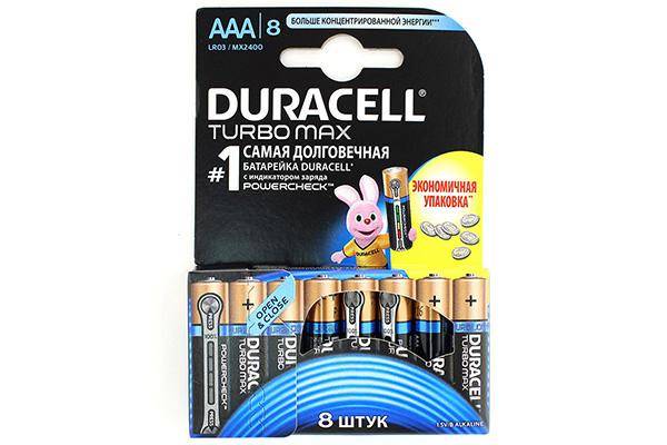 Duracell AAA Turbo MAX LR03-8BL, 8 шт.