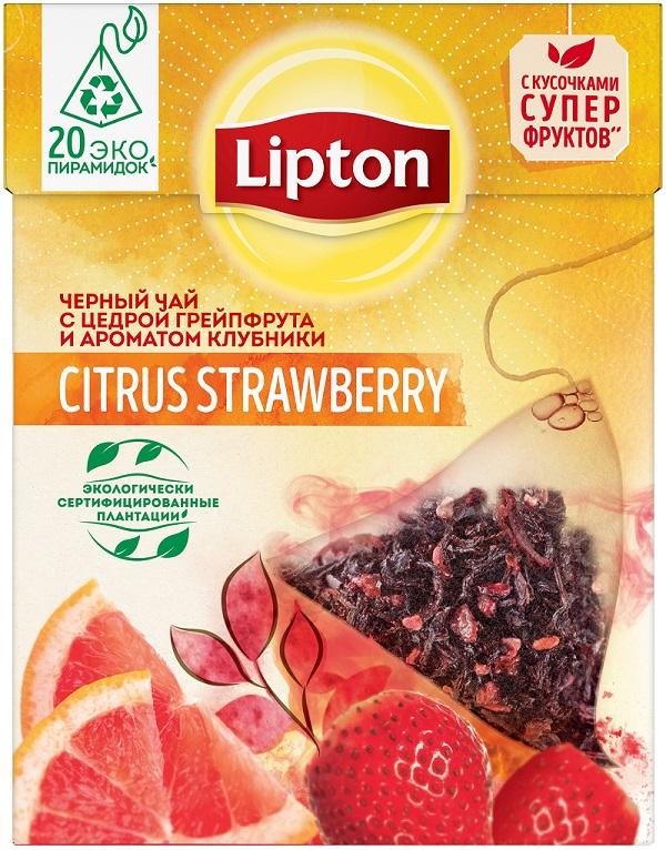 Lipton Citrus Strawberry с цедрой грейпфрута и ароматом клубники