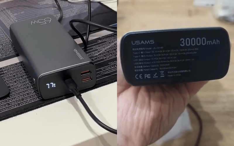 Power Bank USAMS 30000mAh 65W