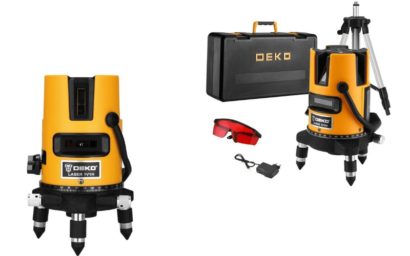 DEKO DKLL02RB PRO SET 2 PREMIUM (2 линии, красный, со штативом)