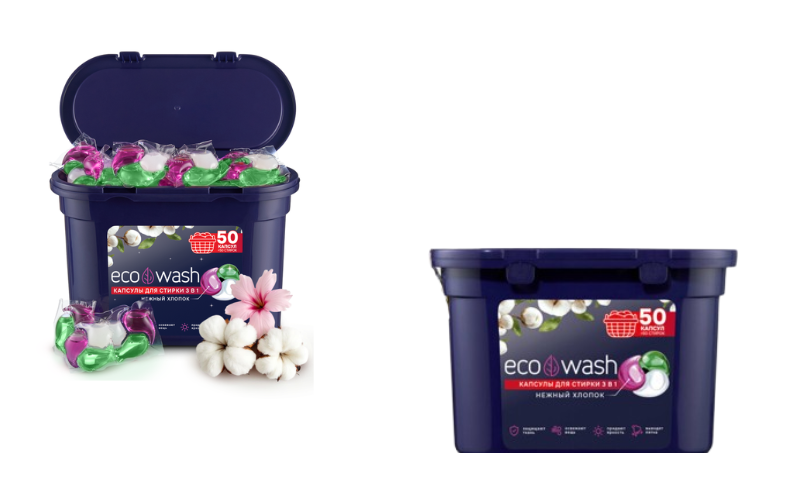 EcoWash с антибактериальным эффектом, Хлопок 3в1