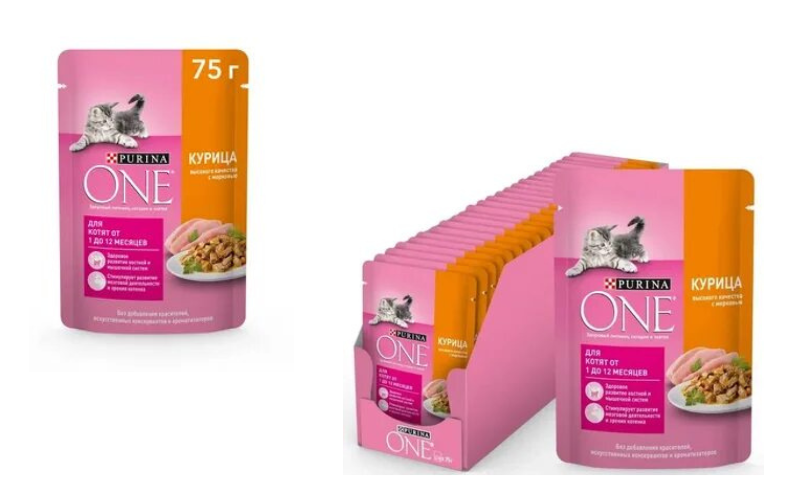 Purina ONE пауч для котят курица и морковь